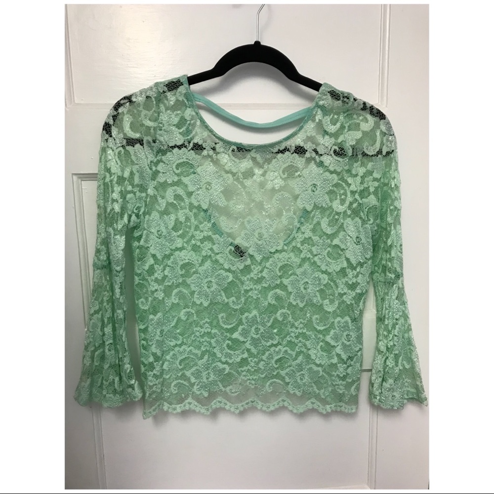 Solemio Mint Green crop top